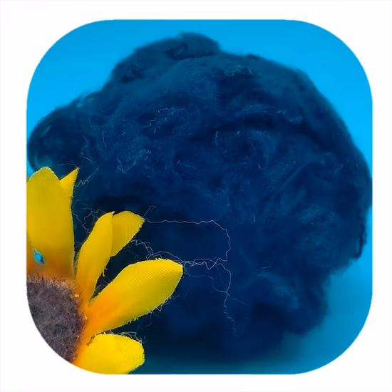 Polyester Staple Fiber in Dark Blue