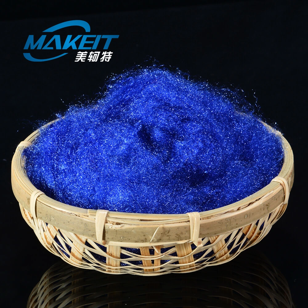 Solid Recycled 100% Colored Polyester Staple Fiber High Quality Siliconized