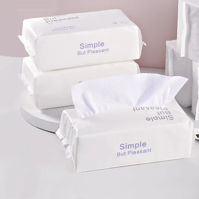 Toalha de limpeza facial descartável e limpeza seca e úmida de dupla finalidade Beauty Soft Facial Cotton